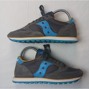 Saucony Original Jazz Low Pro Women’s 7 Grey Yellow Blue S1866-156 EUC
